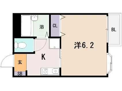 セントラルハイツIII(1K/3階)の間取り写真