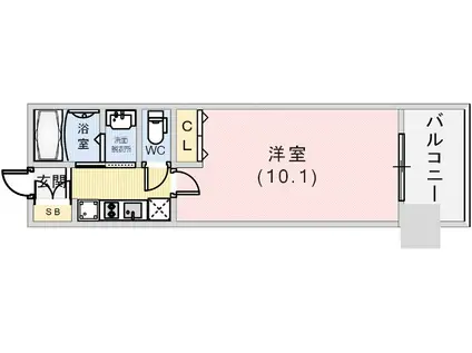 レジディア三宮東(1K/7階)の間取り写真
