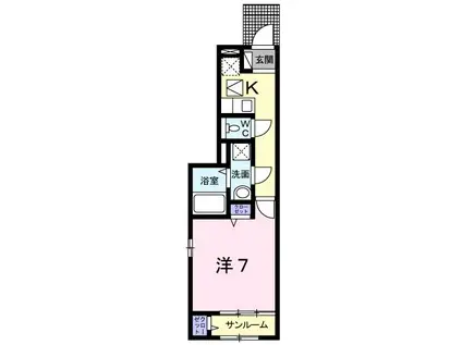 ドリーム(1K/1階)の間取り写真