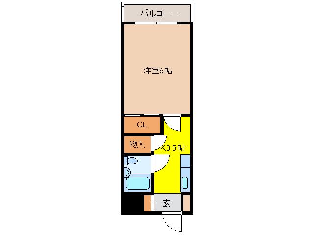アーバン竹内(1K/2階)の間取り写真