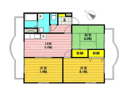 ビューパーク栄(3LDK/1階)の間取り写真