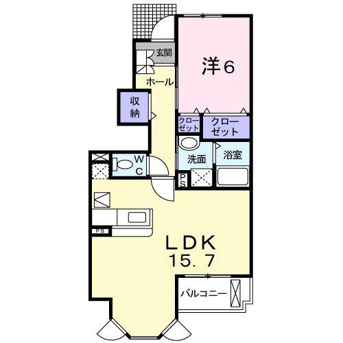 コンストライフCブロック(1LDK/1階)の間取り写真