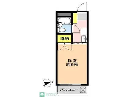 パールハイツ河辺(1K/3階)の間取り写真