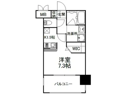 エンクレスト天神AVANT (1K/5階)の間取り写真