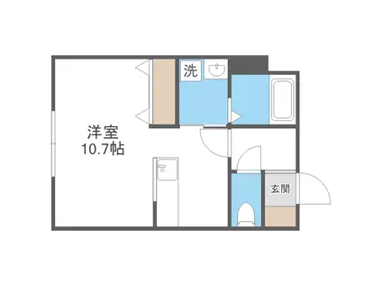 GATE63(1K/4階)の間取り写真