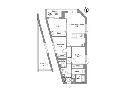 スタイリオ桜新町(3LDK/9階)の間取り写真