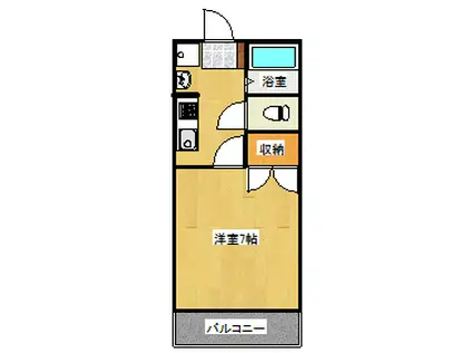 ツインズ土田A(1K/3階)の間取り写真