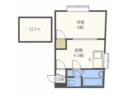 レオパレスひばりヶ丘(1DK/2階)の間取り写真