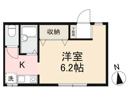 STELLAII西宝町(ワンルーム/2階)の間取り写真