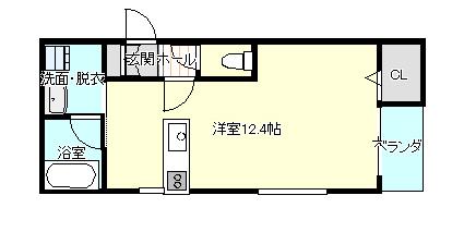 CREST COURT II(ワンルーム/3階)の間取り写真