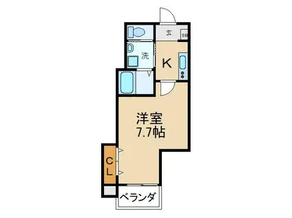 アレグリア香里園II(1K/3階)の間取り写真