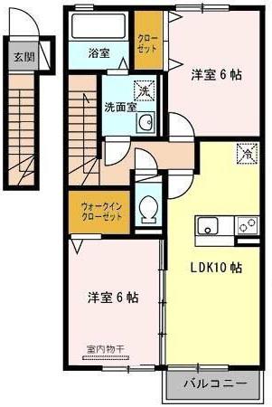 グレースメゾン(2LDK/2階)の間取り写真