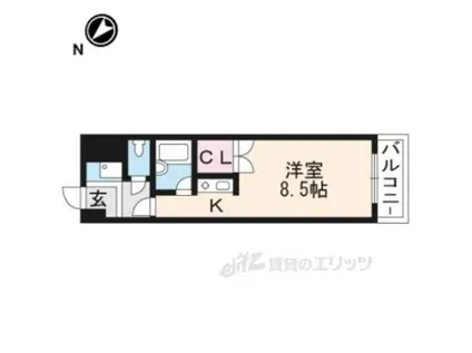 湖南コーポレーションⅠ(ワンルーム/2階)の間取り写真