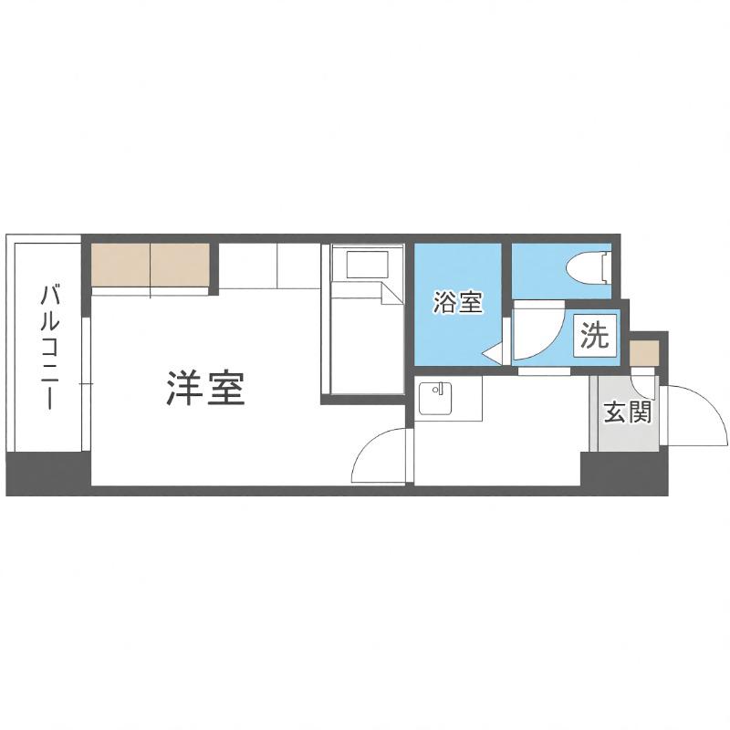 CANVASSすすきの(1K/4階)の間取り写真