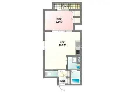 グランデ寿町Ⅰ(1LDK/1階)の間取り写真