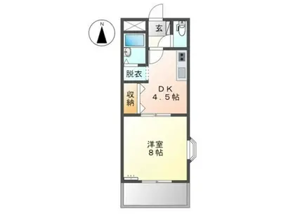 ラフィーヌ上野田(1DK/2階)の間取り写真