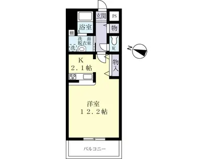 CASA AMOR II(ワンルーム/4階)の間取り写真