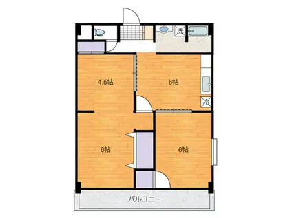 ケルビムハイツ(3DK/3階)の間取り写真