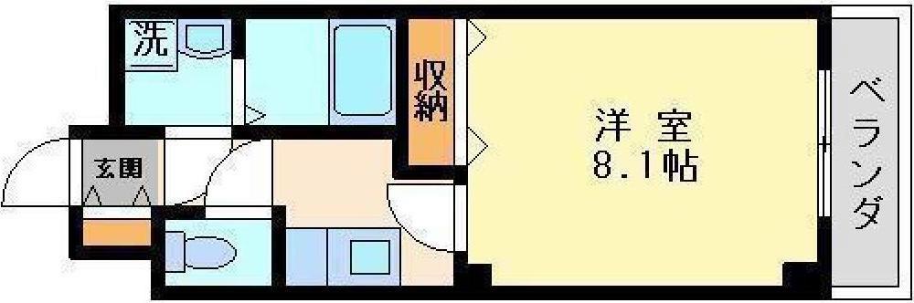 パーク賀永(1K/1階)の間取り写真