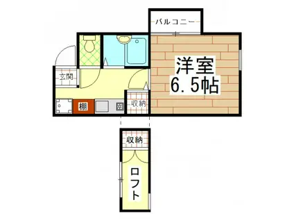 フローラルながせ(1K/2階)の間取り写真