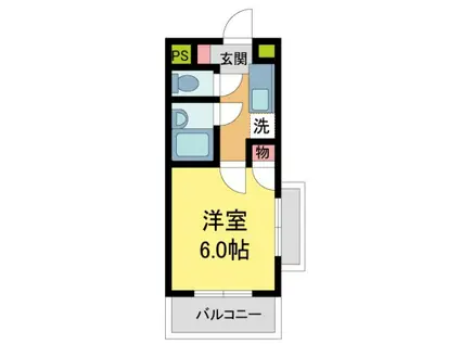 チェリーハイム河原(1K/3階)の間取り写真