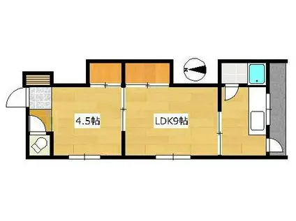 グリーンハイツ鈴蘭(1K/1階)の間取り写真