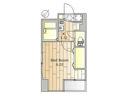 アネックスオマタII(1K/6階)の間取り写真