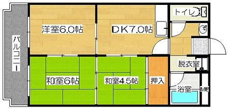 三番町マンション(3DK/3階)の間取り写真