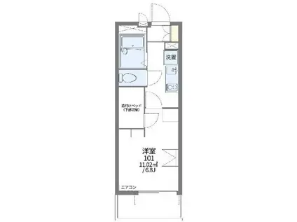 レオパレスHIROMEN(1K/3階)の間取り写真