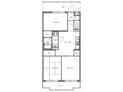 レインボーマンション(3DK/2階)の間取り写真