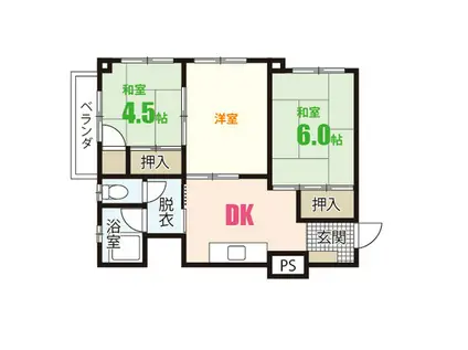 RKビル(3DK/3階)の間取り写真