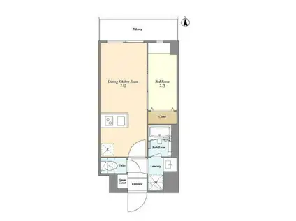 グランカーサ尾久(1DK/4階)の間取り写真