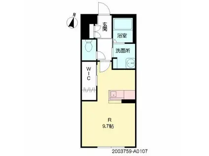 グランリジエール(ワンルーム/1階)の間取り写真