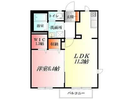 サンハイツ久下(1LDK/2階)の間取り写真