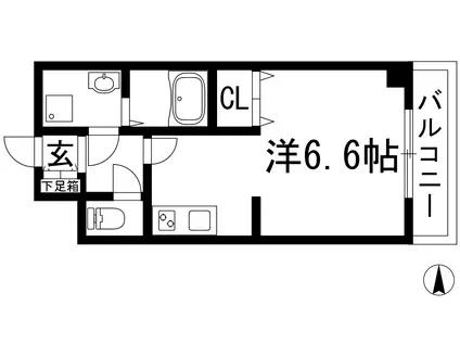 グランデトワールⅢ(1K/7階)の間取り写真