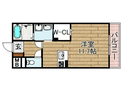 シャーメゾン阿月(1K/3階)の間取り写真