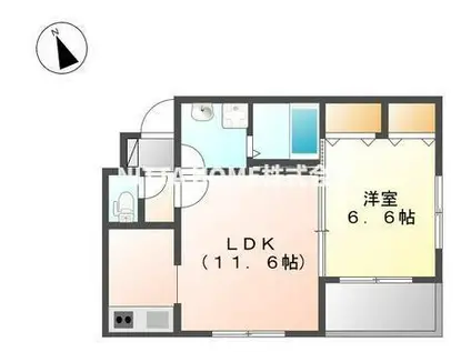 クローバー(1LDK/1階)の間取り写真