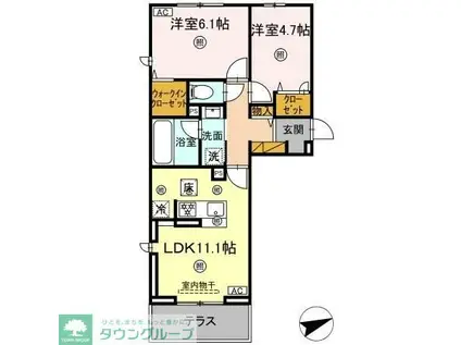 シャンティ(2LDK/1階)の間取り写真