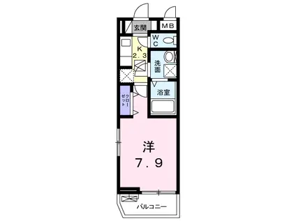 ラ・ポート門真(1K/1階)の間取り写真