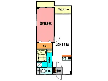 パレスタジオ(1LDK/3階)の間取り写真