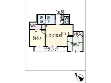 ジュ レーム(2LDK/2階)の間取り写真