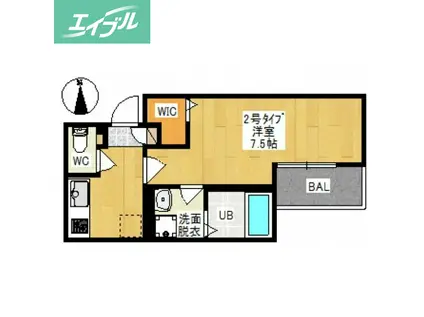 REGALEST 神宮寺(1K/3階)の間取り写真