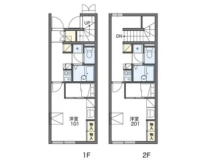 レオパレスやすらぎ(1K/2階)の間取り写真