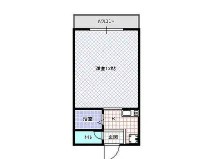 ミカタ荘(1K/3階)の間取り写真