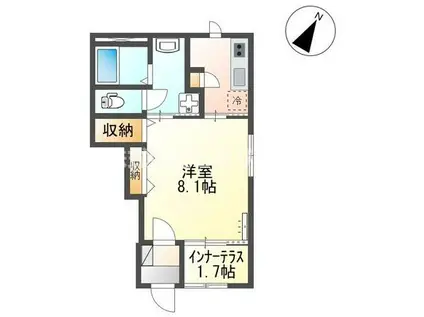 NO SIDOII(1K/1階)の間取り写真