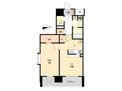 レジディア榴岡 イースト棟(1LDK/11階)の間取り写真