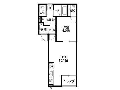LA FONTE(1LDK/2階)の間取り写真