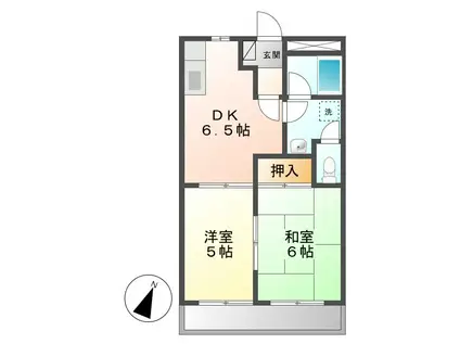 エスポワール小野(2DK/3階)の間取り写真