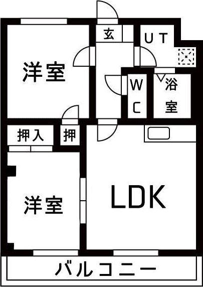 マイル・ストーン(2LDK/2階)の間取り写真