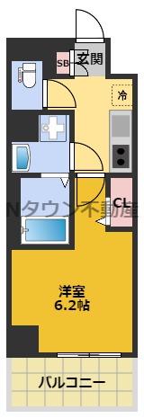 ディアレイシャス大須観音III(1K/5階)の間取り写真